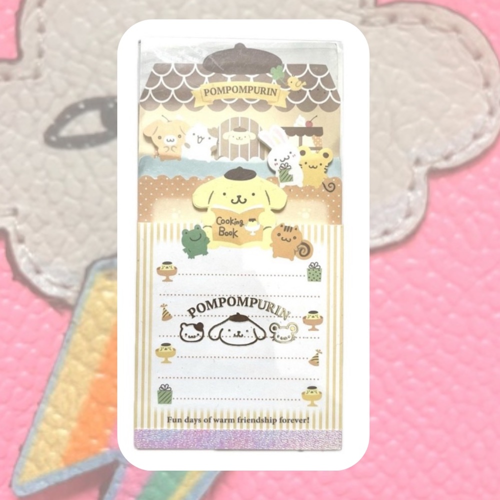 Sanrio Pompompurin kawaii memo pad with index tabs